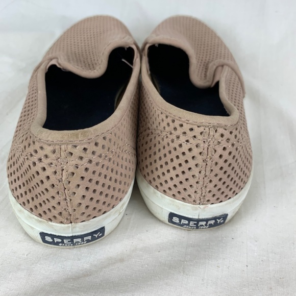 Sperry Top Siders W 10 Blush Seaside Perforated Slip On Sneakers Memory Foam - Picture 10 of 11